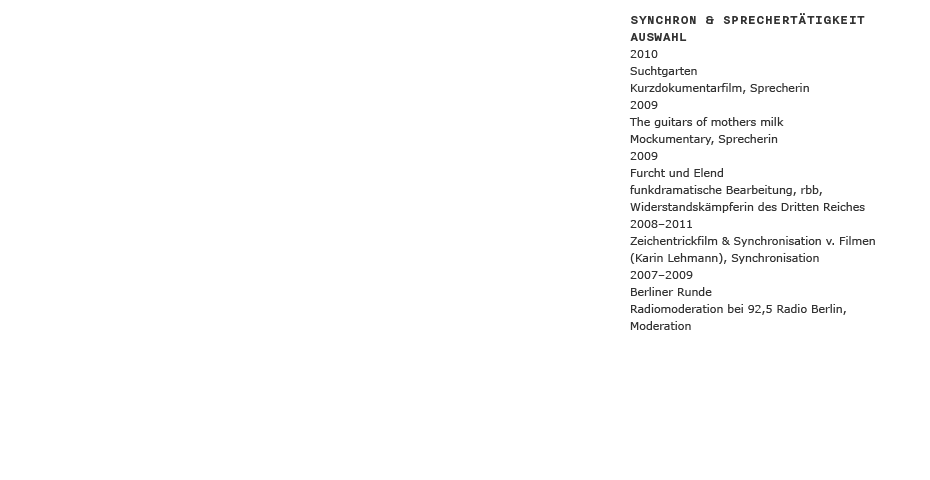 Synchron & Sprechertätigkeit